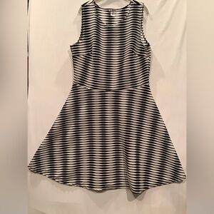 Black and White Striped Midi Dress